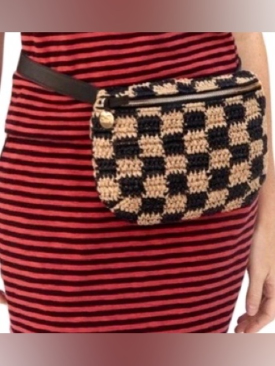 Clare V. Handbags - SOLD OUT Clare V Belt Bag NWT Checkerboard Raffia Woven Crossbody Rare